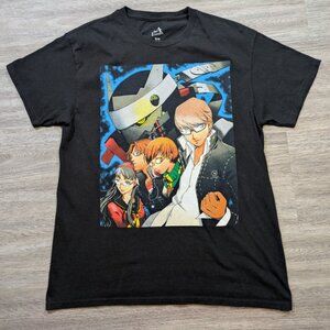 Persona 4 T Shirt Size Medium Group Action Graphic T-Shirt Rare Licensed Black